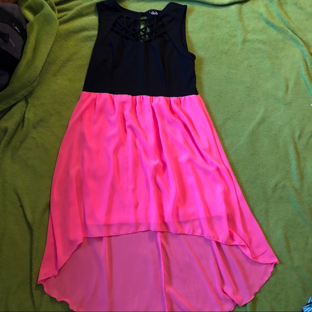 Plus Size Neon High-Low Dress